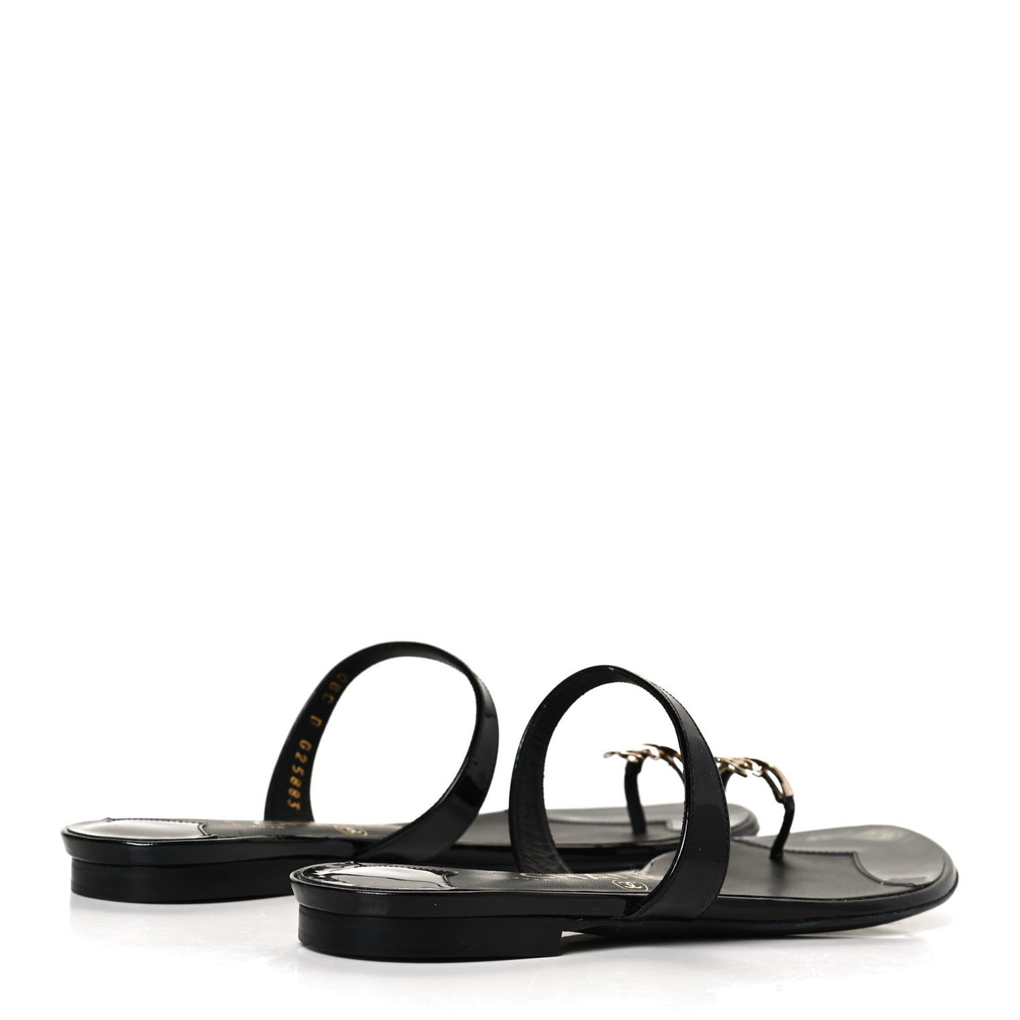 Patent CC Toe Ring Sandals 37 Black