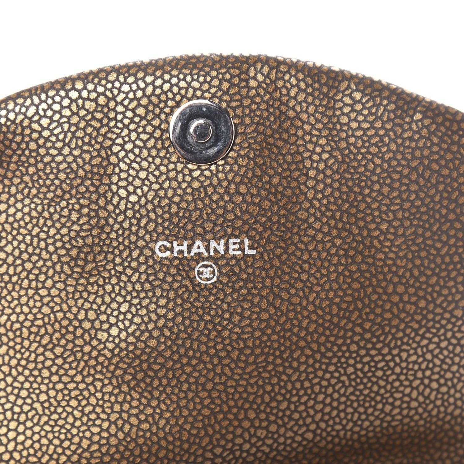Chanel Metallic Caviar Half Moon Wallet On Chain WOC Bronze 6 of 12