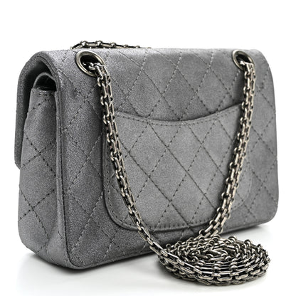 Chanel Metallic Calfskin Quilted Lucky Charms 2.55 Reissue 224 Flap Dark Silver 3 of 10
