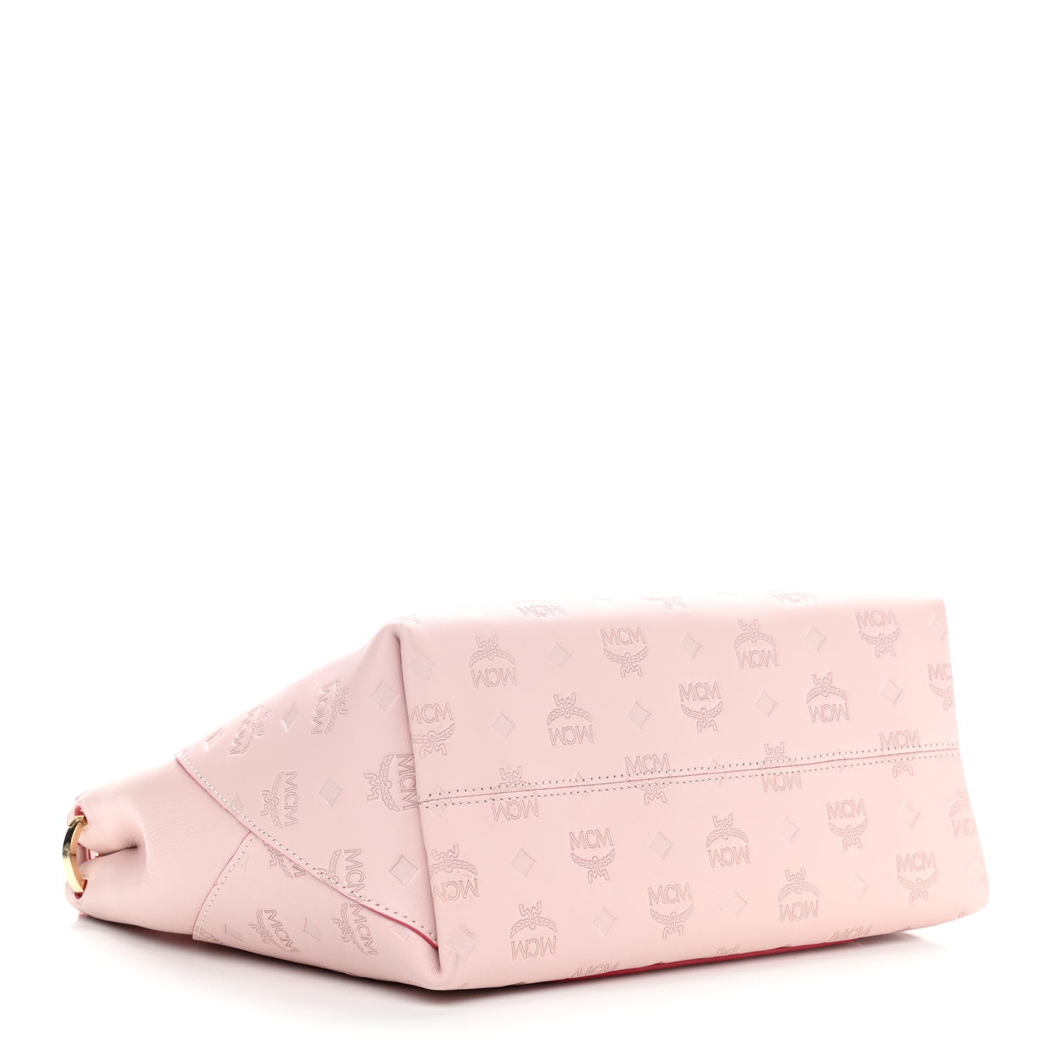 MCM Calfskin Ottomar Monogram Medium Klara Hobo Pink Blush 4 of 9