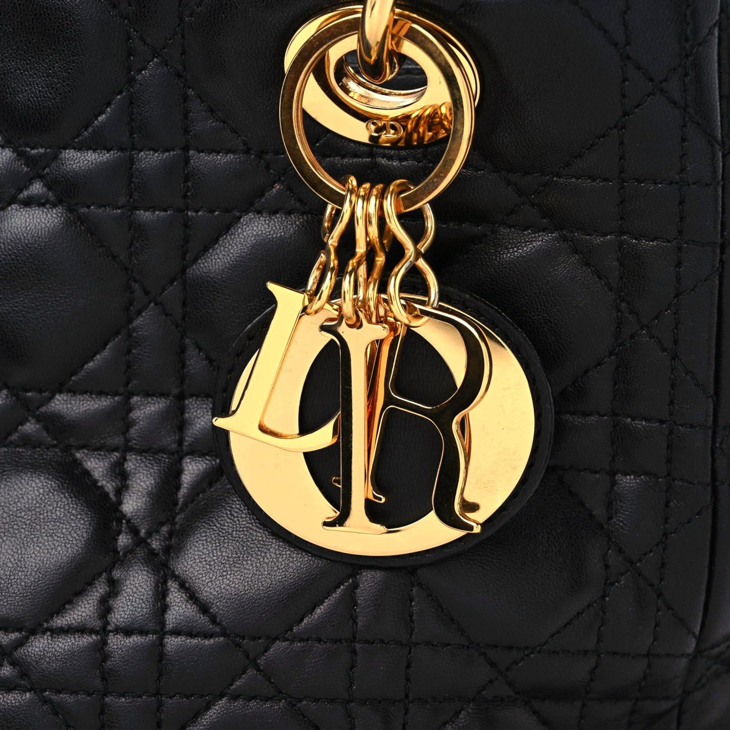 Lambskin Cannage Medium Lady Dior Black