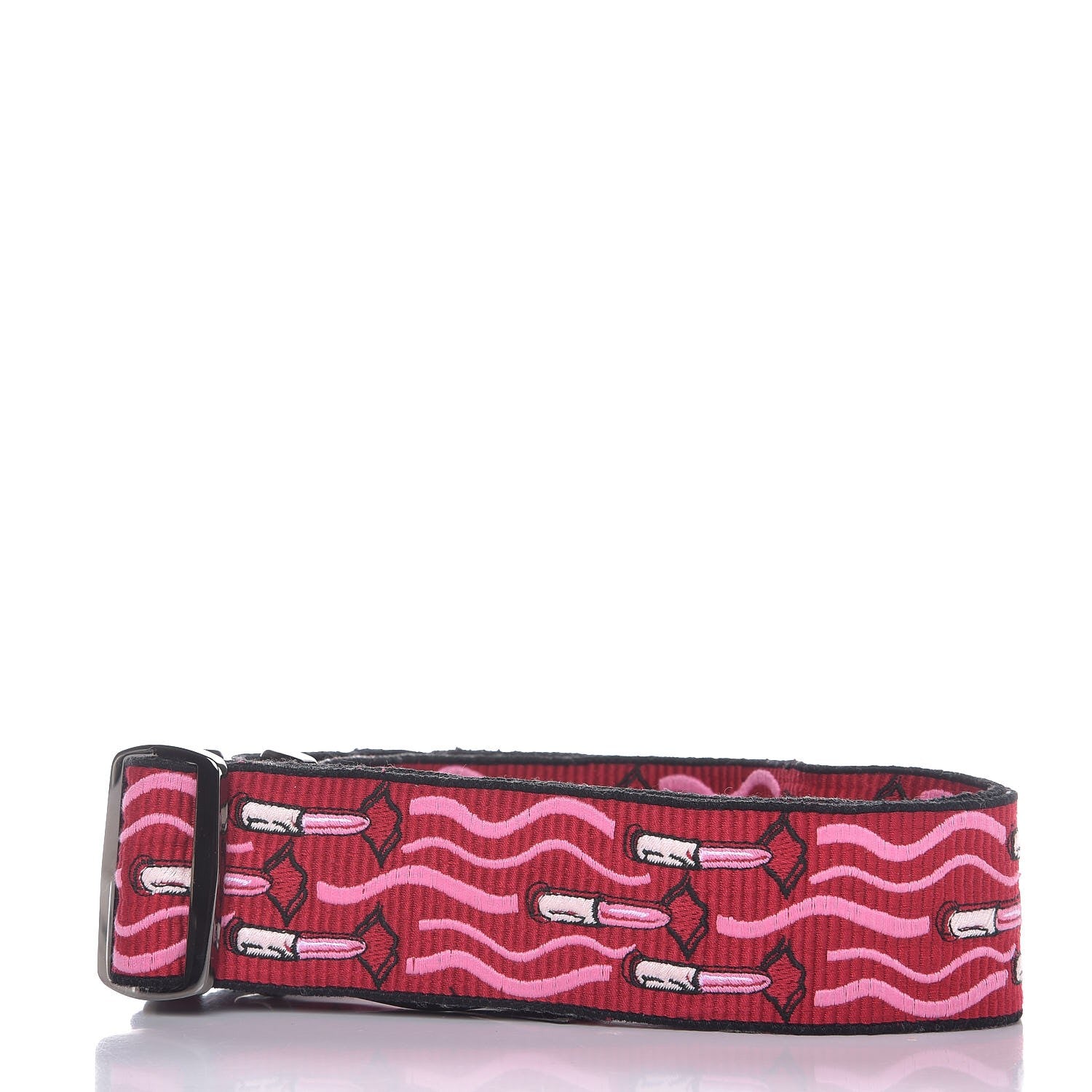 Valentino Garavani Canvas Lipstick Embroidered Rockstud Guitar Strap Multicolor 3 of 5