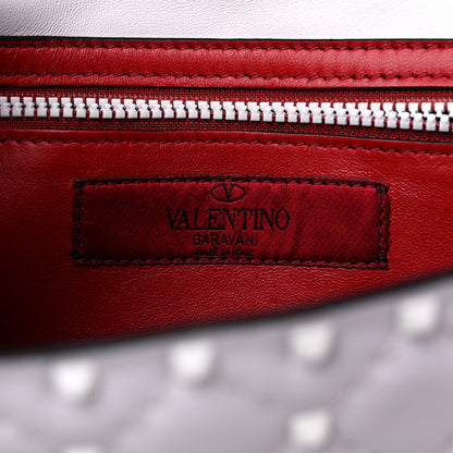 Valentino Garavani Lambskin Free Rockstud Spike Wallet on Chain Optic White 6 of 14