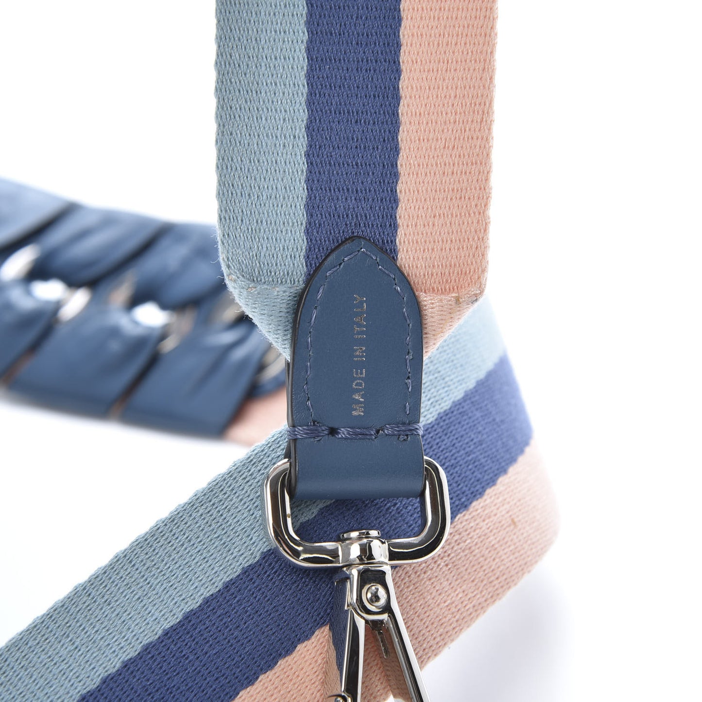 Woven Twill Shiny Nappa Lace Up Bow Strap You Blue Multicolor