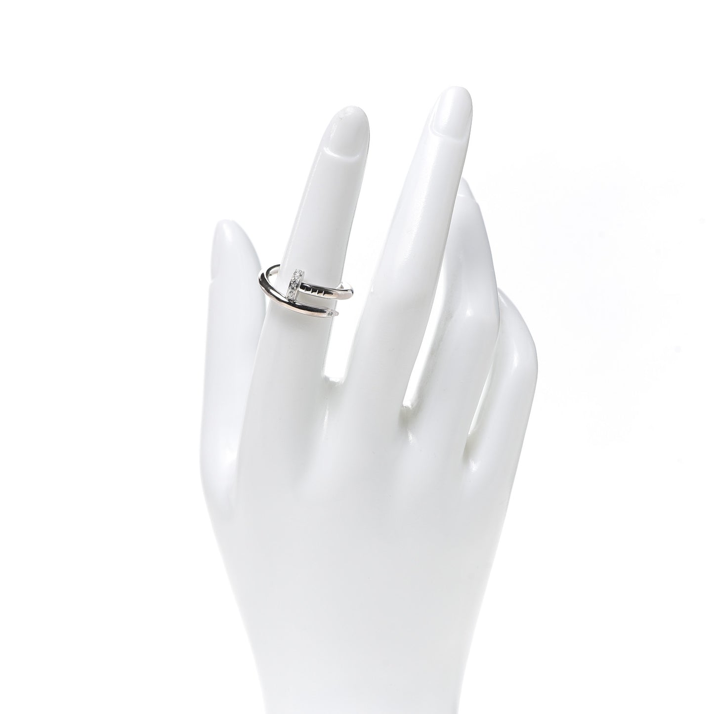 18K White Gold Diamond Juste Un Clou Ring 54 6.75