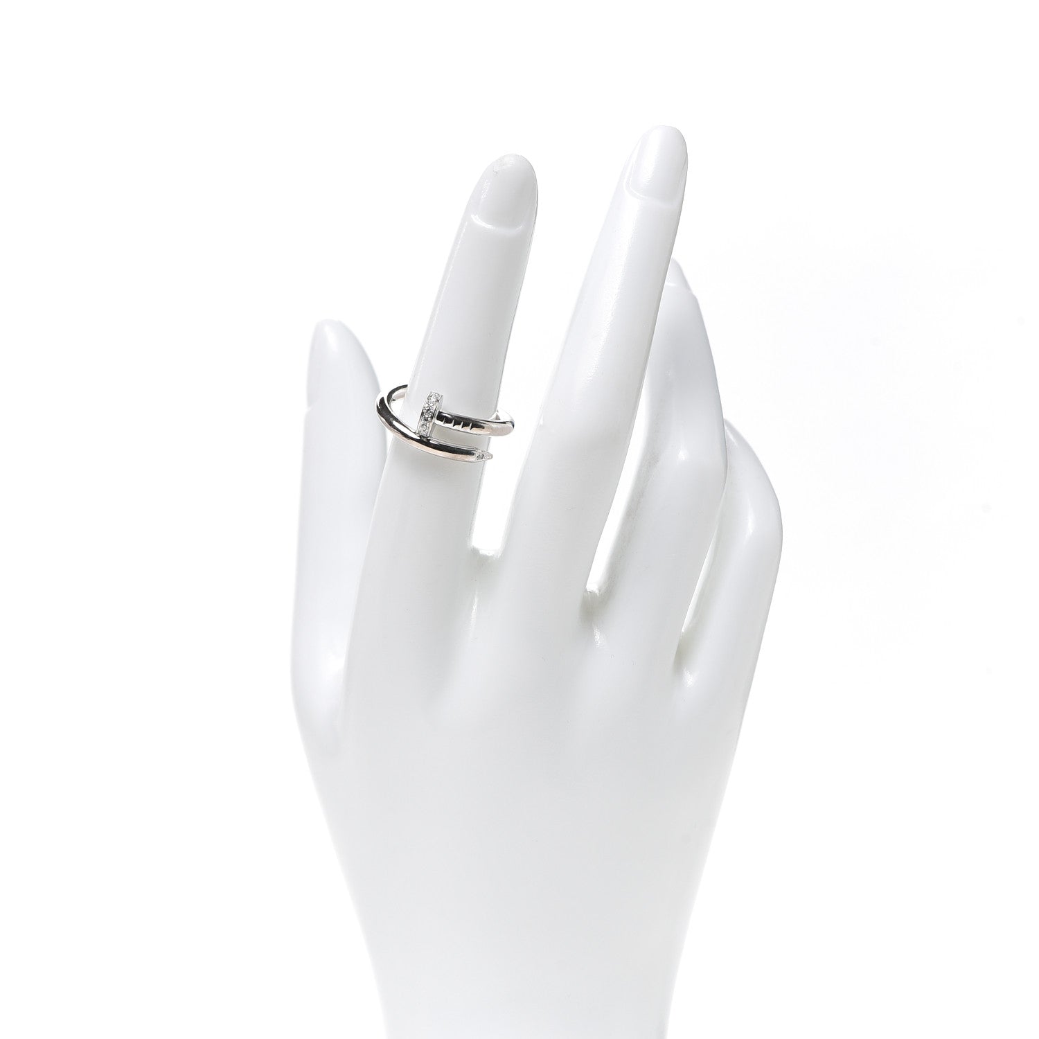 Cartier 18K White Gold Diamond Juste Un Clou Ring 54 6.75 2 of 5