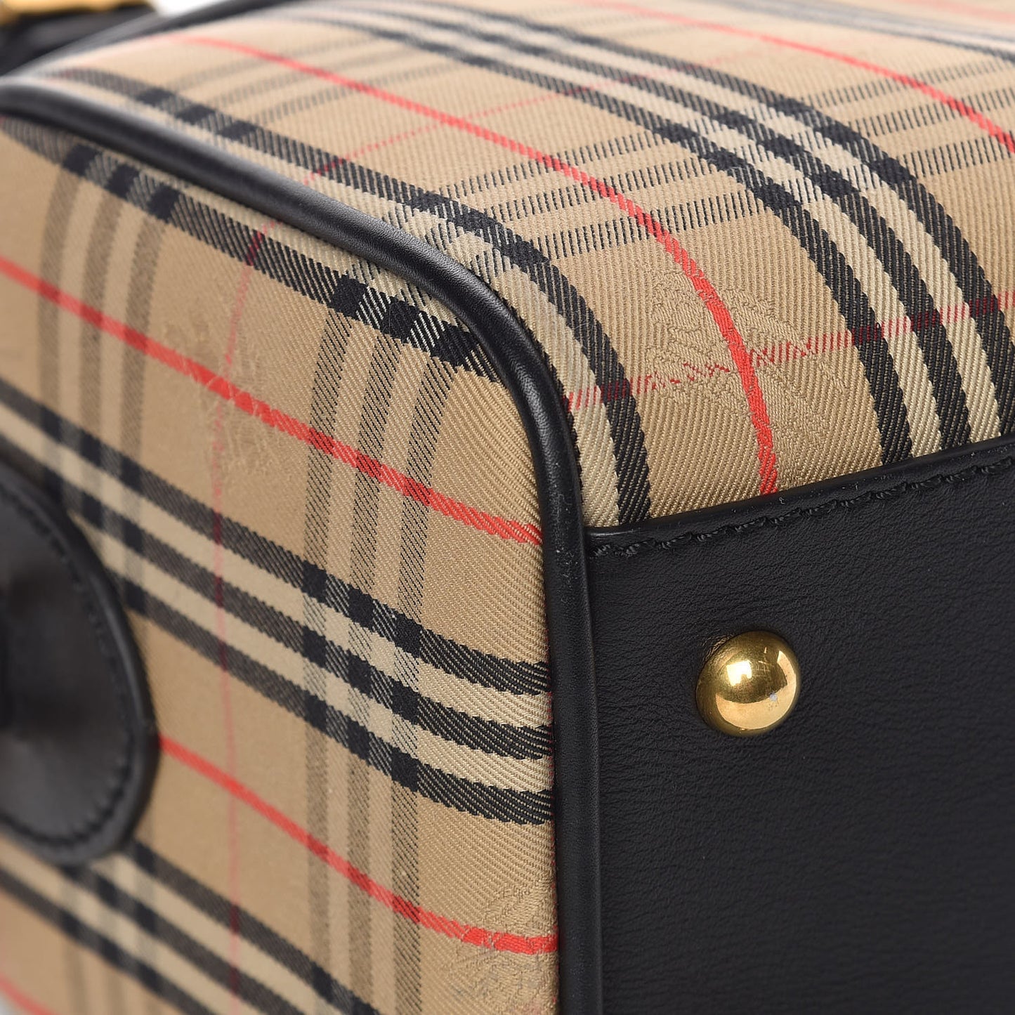 Smooth Calfskin 1983 Knight Check Link Bowling Bag Black