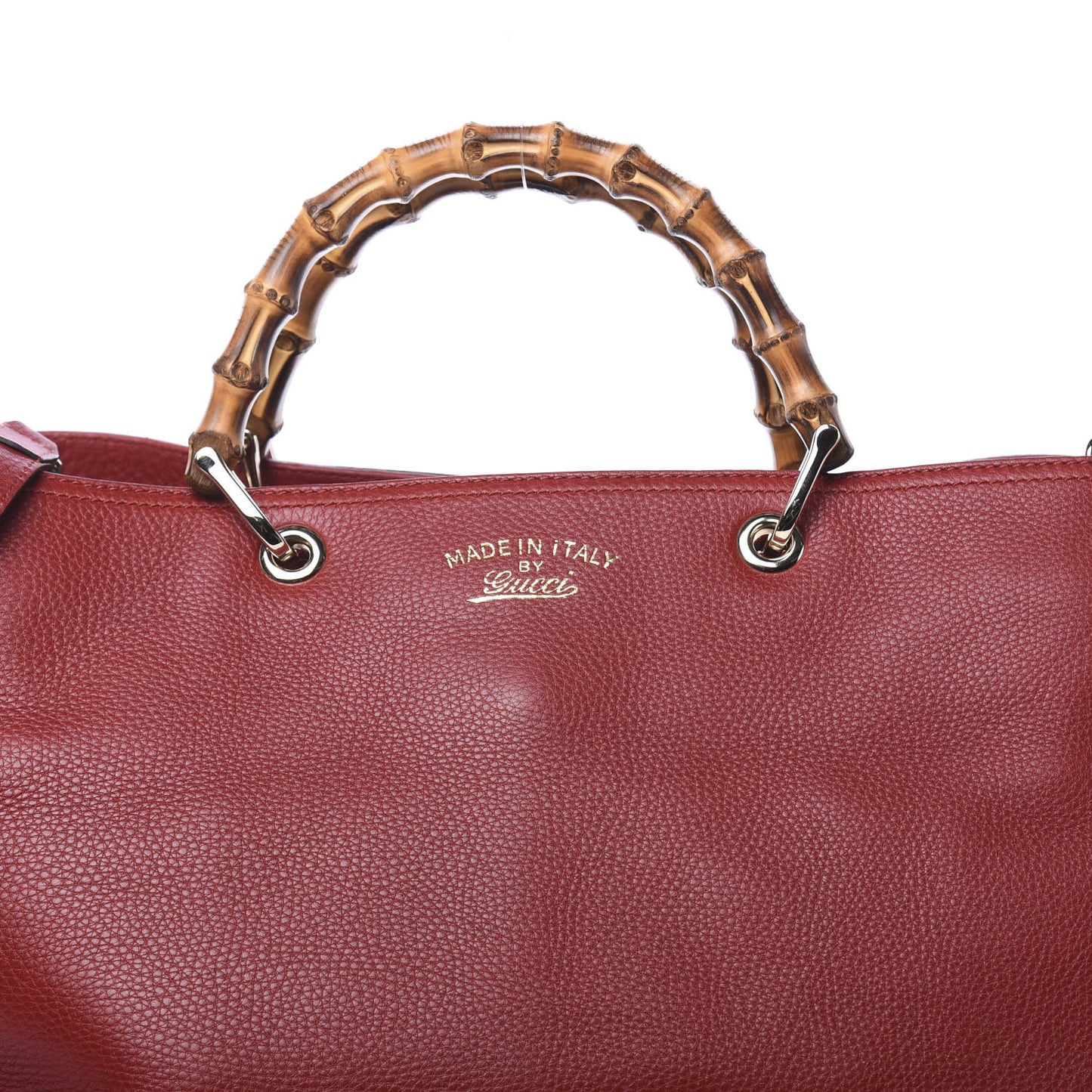 Calfskin Large Bamboo Shopper Tote Red