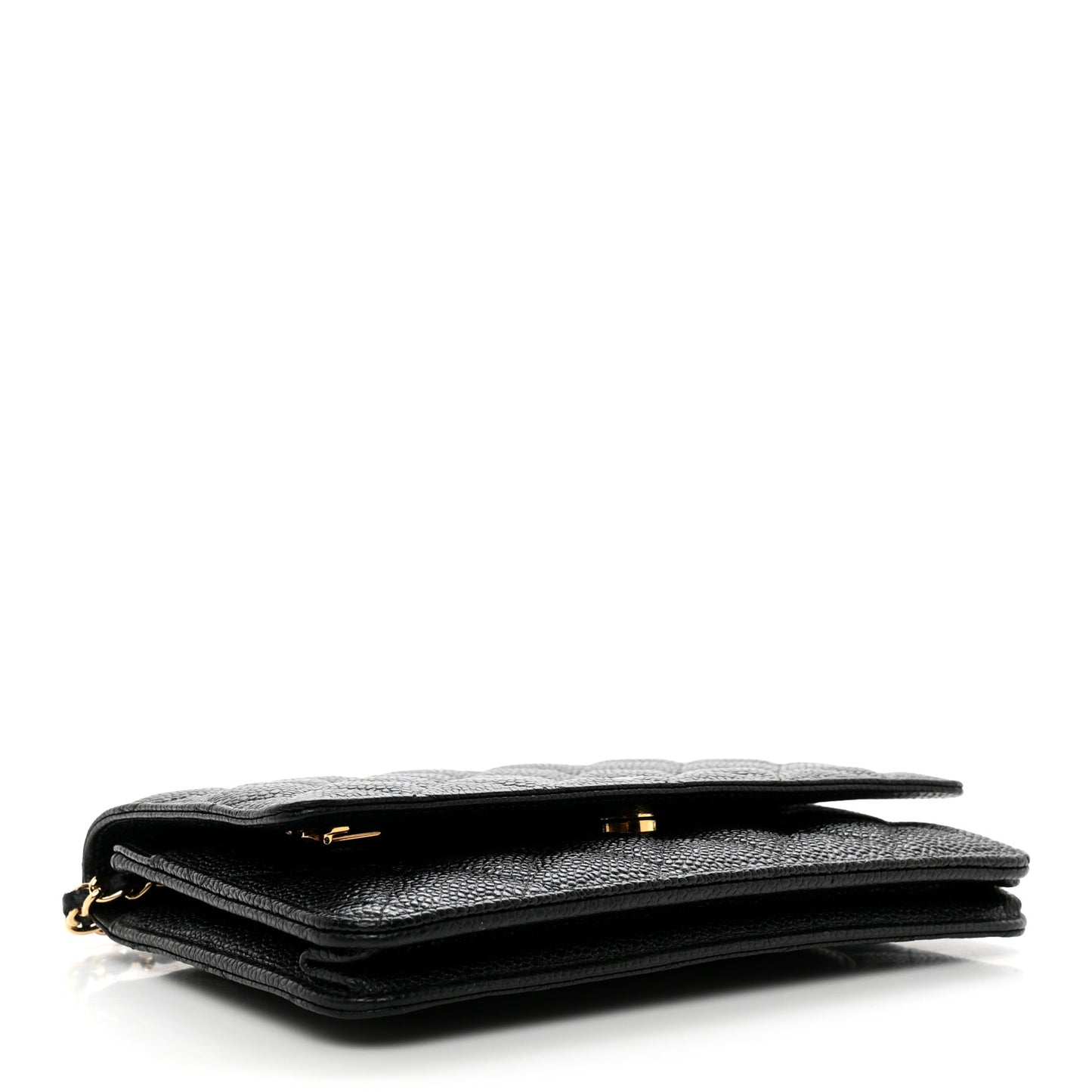 Caviar Quilted Wallet on Chain WOC Black