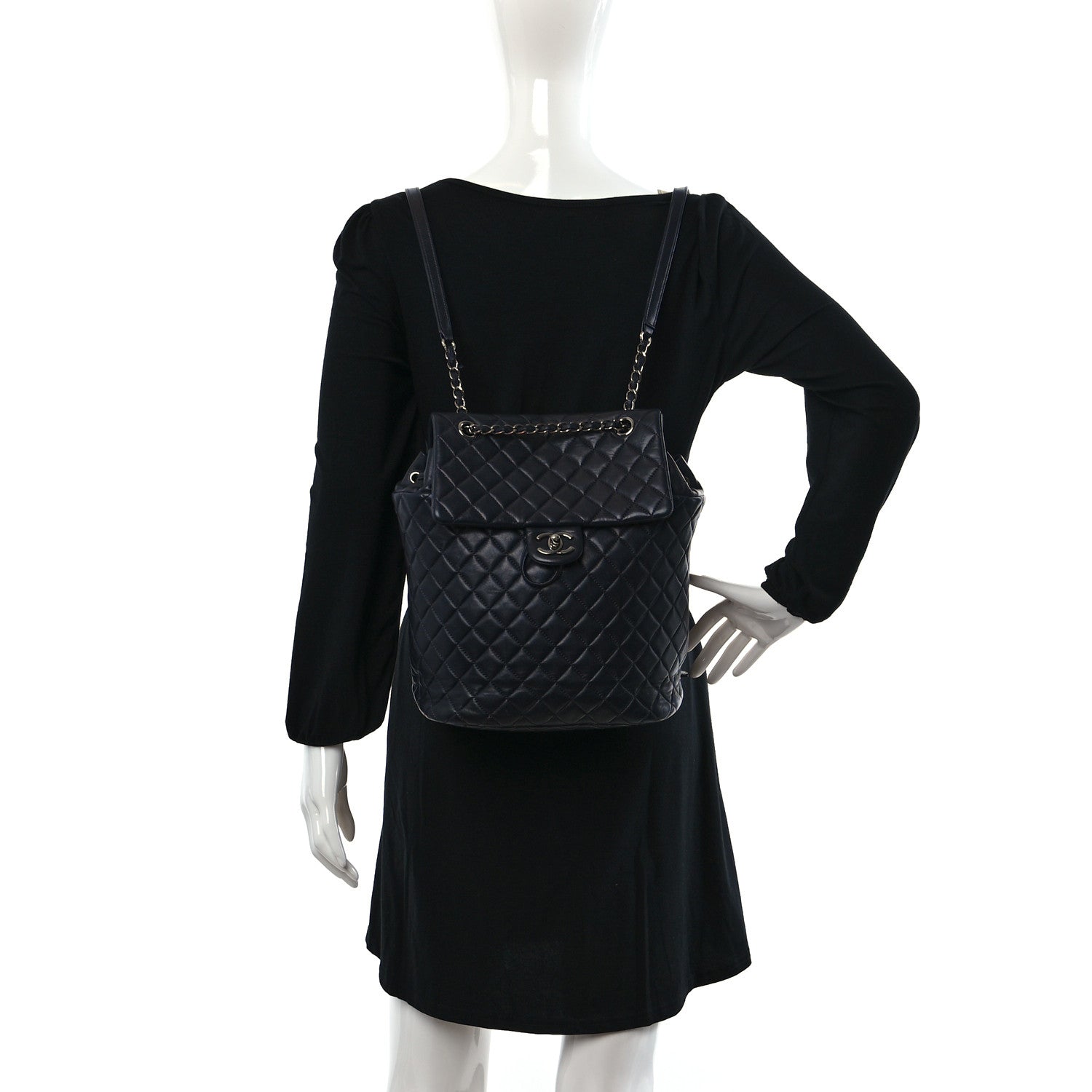 Chanel Lambskin Quilted Large Urban Spirit Backpack Navy 2 of 12