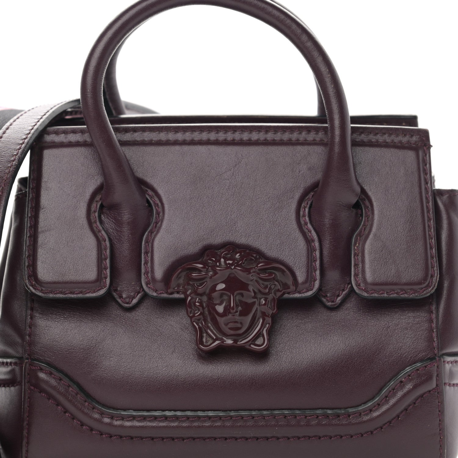 Versace Calfskin Small Palazzo Empire Bag Burgundy 7 of 18