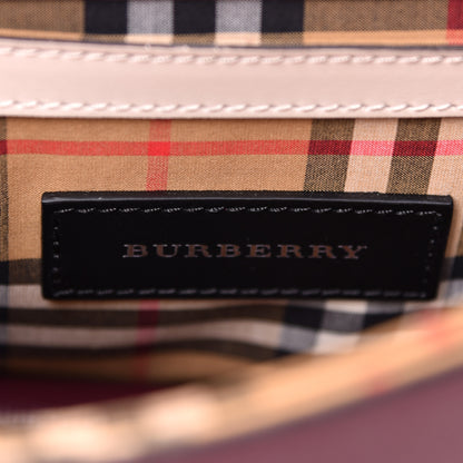 Burberry Derby Calfskin Bi-Color Small Macken Crossbody Bag Mahogany Red Limestone 6 of 6