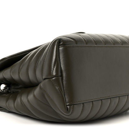 Saint Laurent Calfskin Y Quilted Monogram Medium Loulou Chain Satchel Kaki Fonce 10 of 11