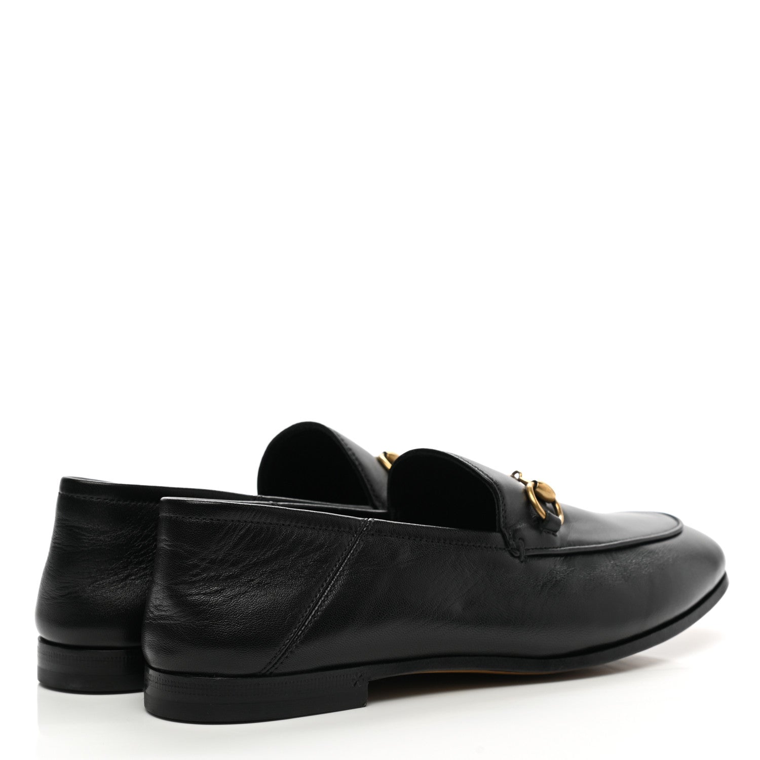 Gucci Lambskin Womens Brixton Horsebit Loafers 37 Black 4 of 8