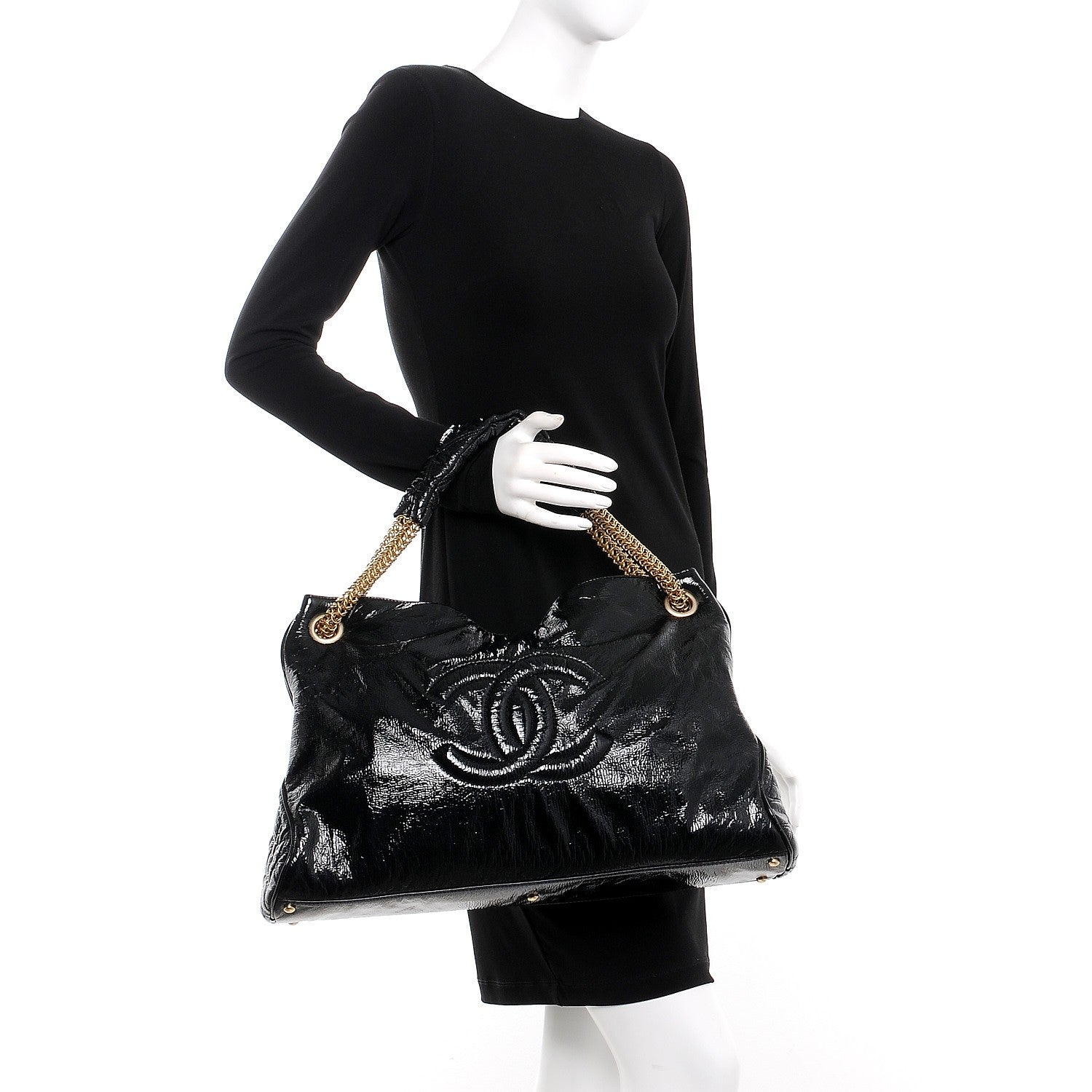 Chanel Vinyl Rodeo Tote Black 2 of 8
