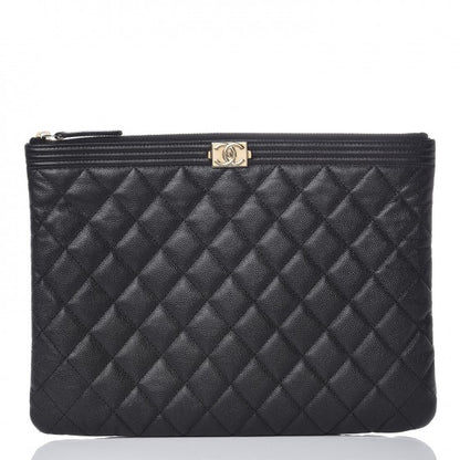 Chanel Caviar Quilted Medium Boy Cosmetic Case Black 1 of 7