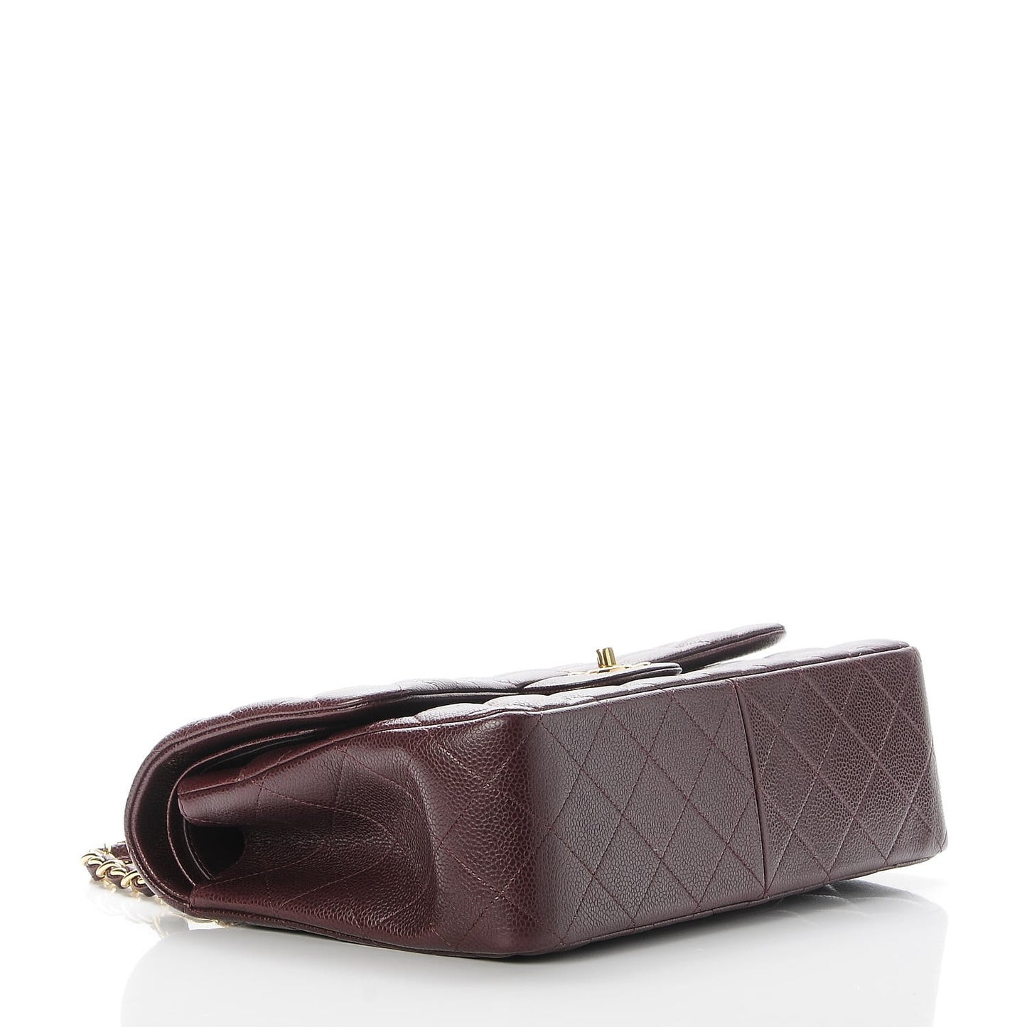 Caviar Quilted Jumbo Double Flap Burgundy