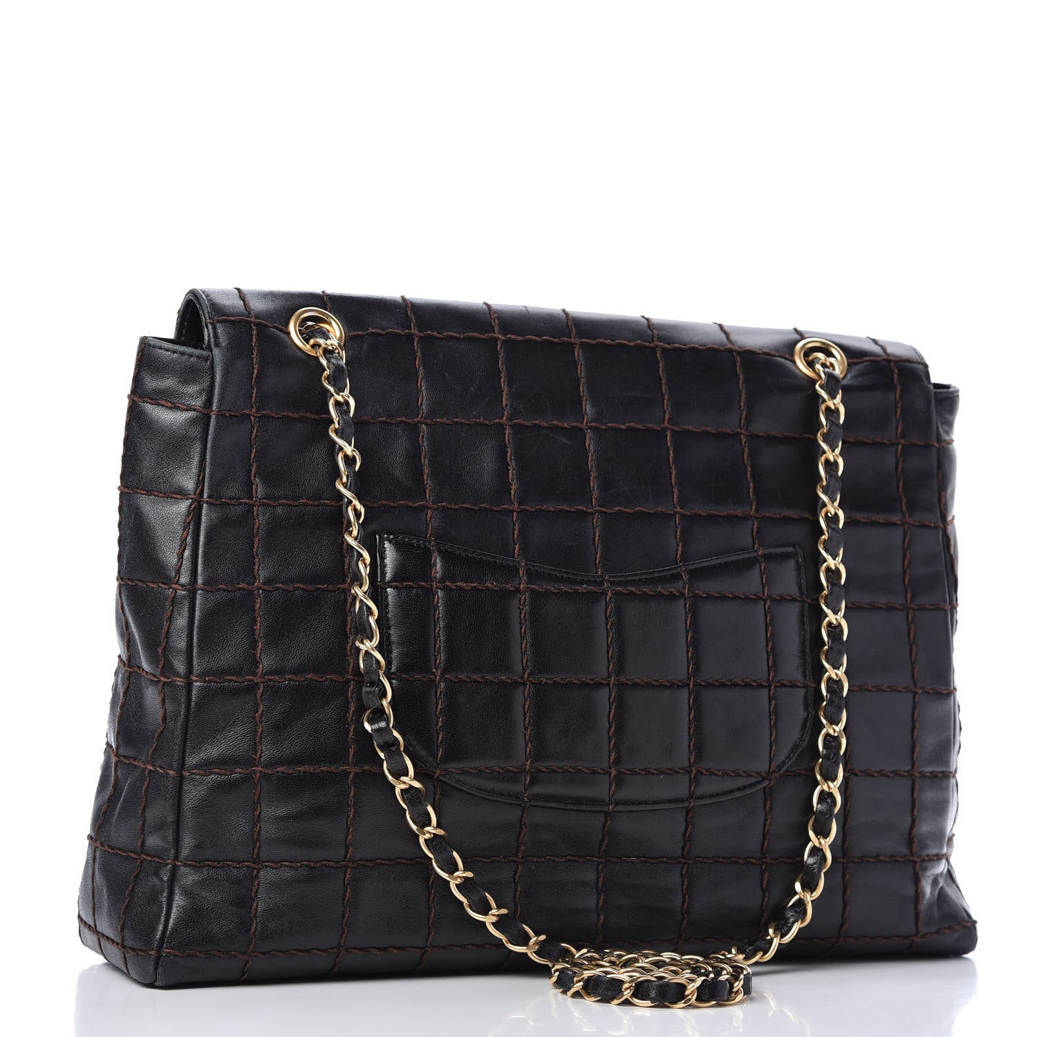 Chanel Lambskin Quilted Chocolate Bar Flap Shoulder Bag Brown 3 of 10
