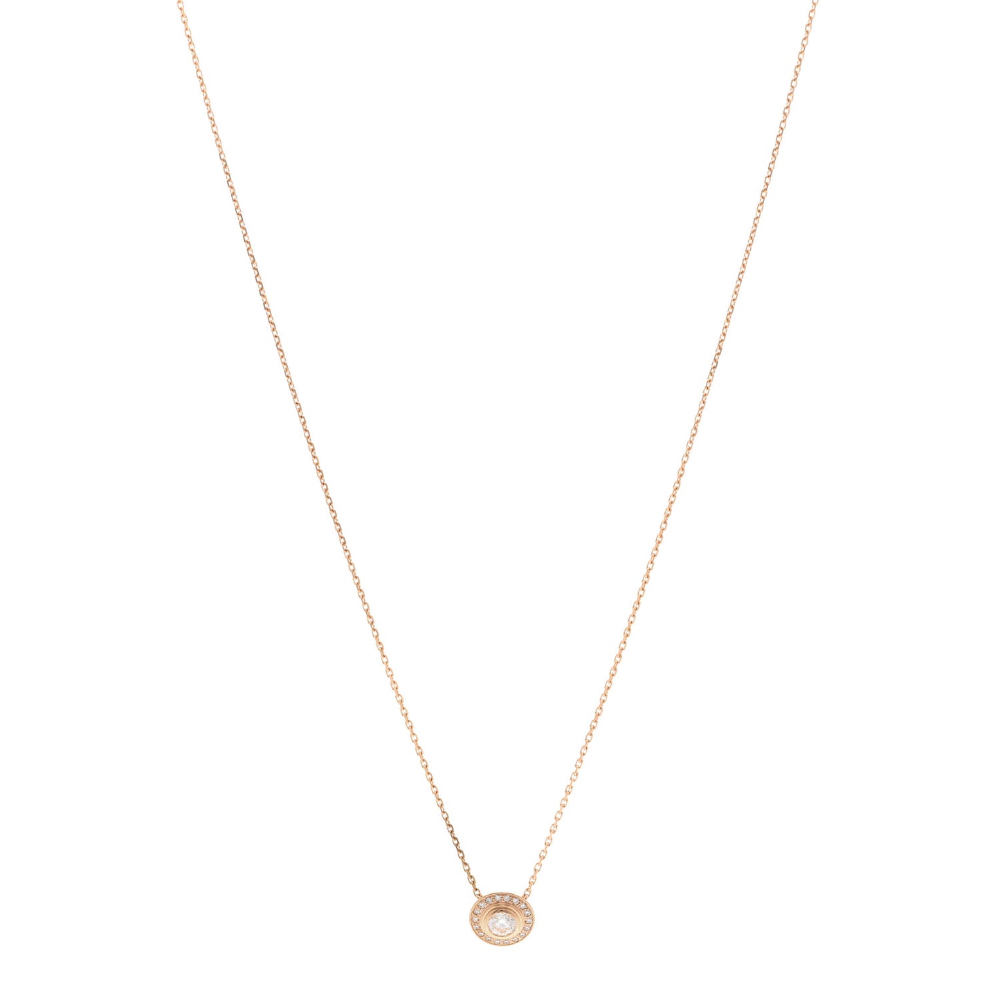 18K Pink Gold Diamond .21ct D'Amour Pave Necklace