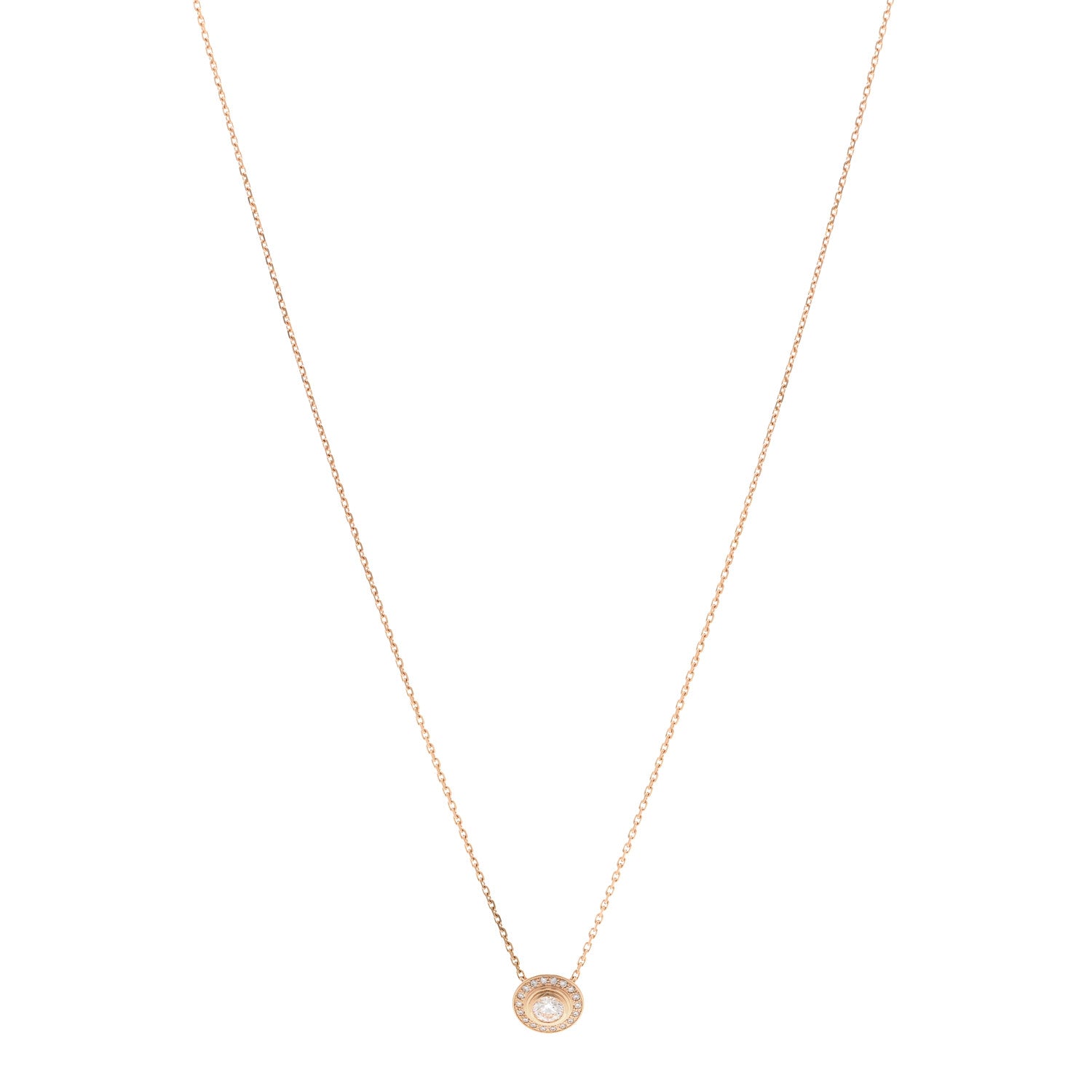 Cartier 18K Pink Gold Diamond .21ct D'Amour Pave Necklace 1 of 5