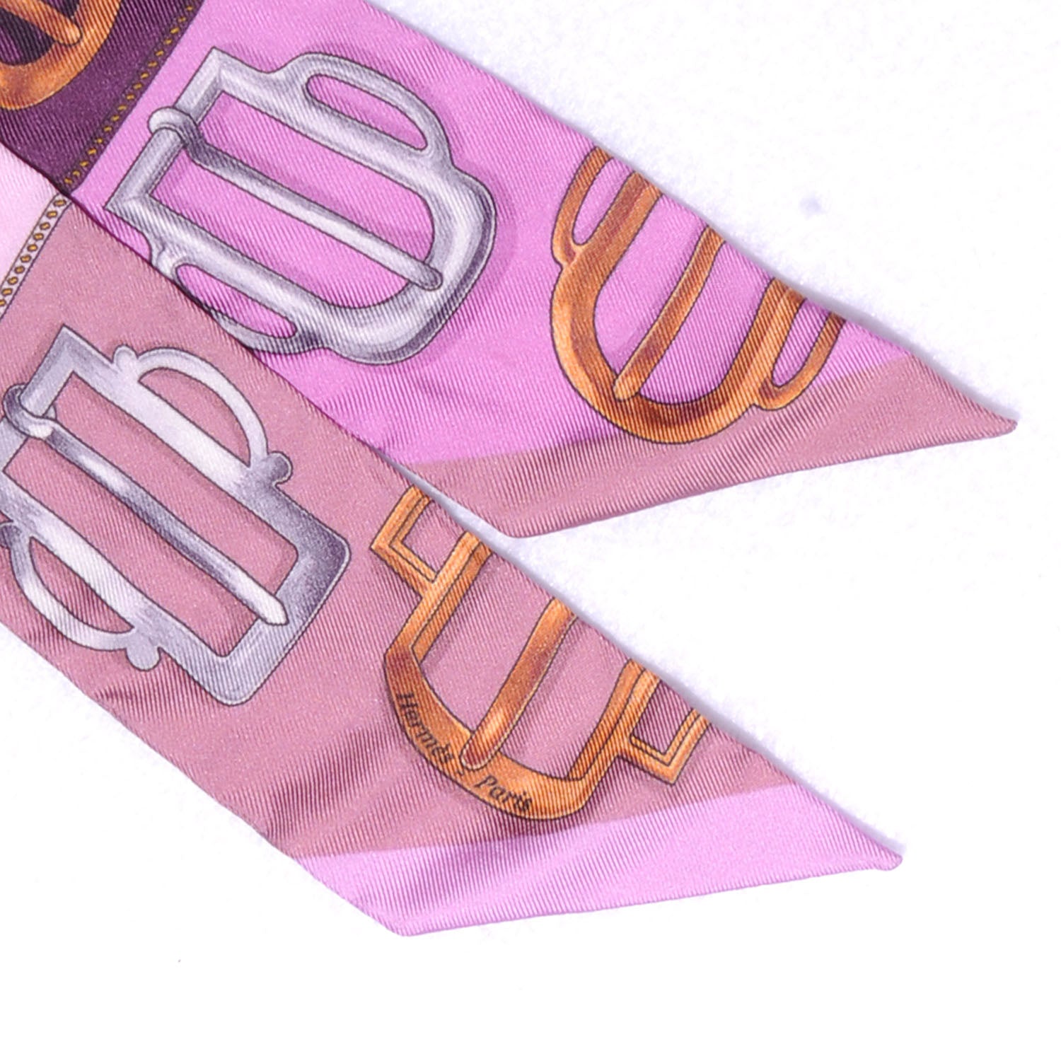 Hermes Silk Bouclerie d Attelage Twilly Scarf Purple 2 of 3