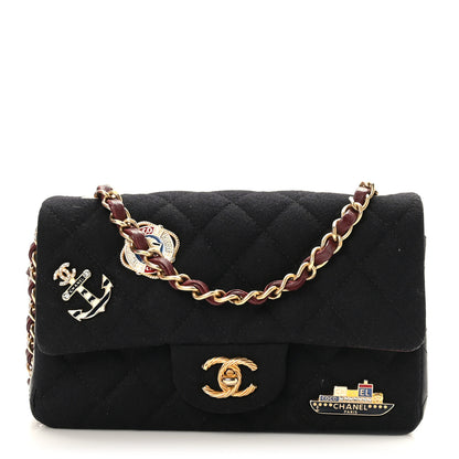 Chanel Felt Quilted Paris-Hamburg Charms Mini Rectangular Flap Dark Navy 1 of 9