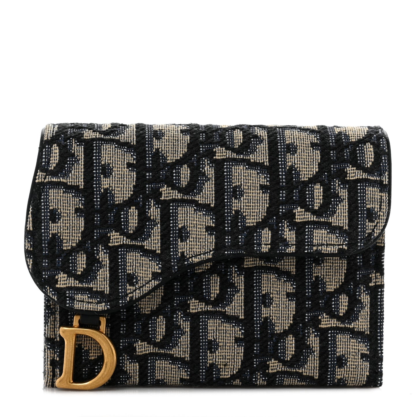 Oblique Saddle Card Holder Blue