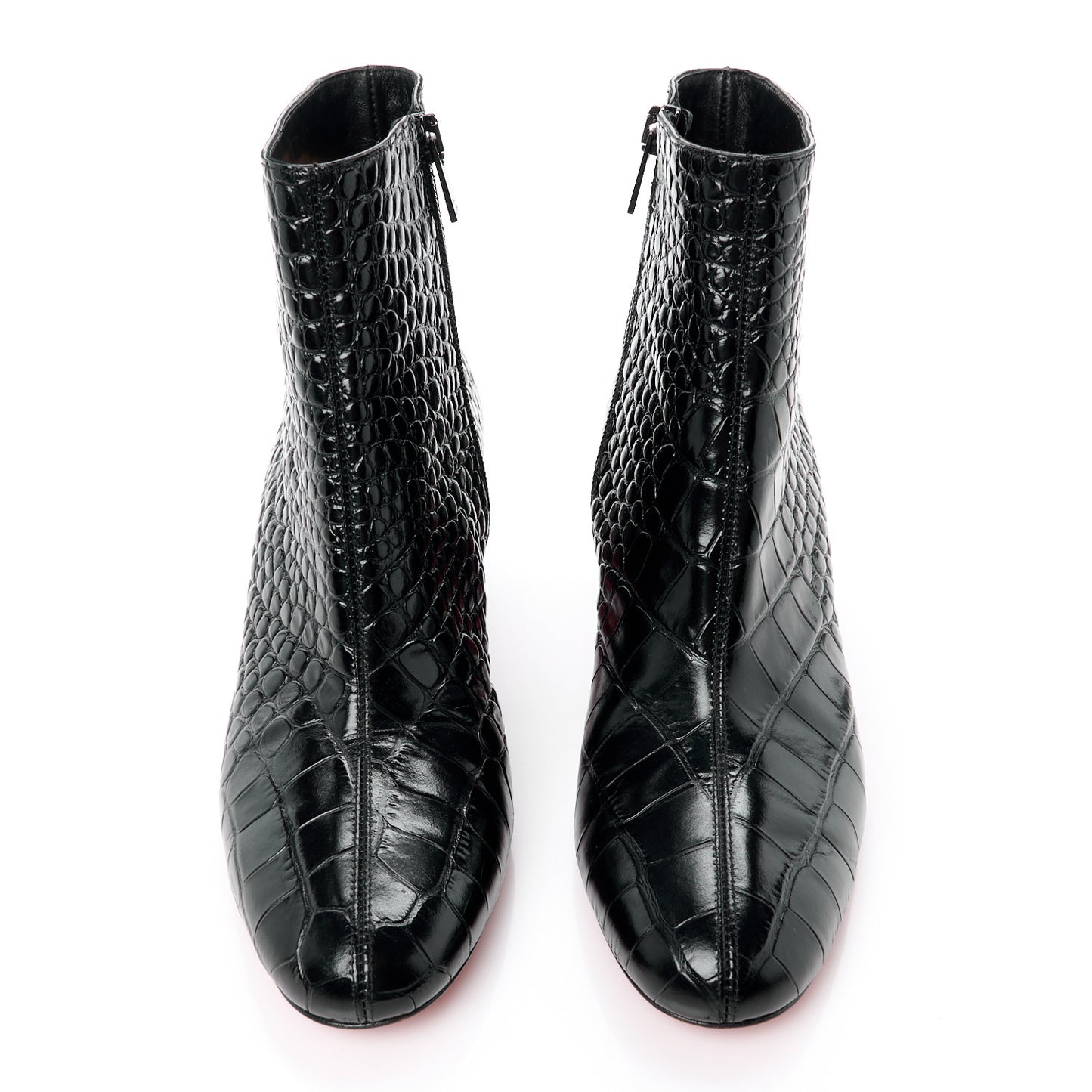 Patent Crocodile Embossed Turela 55 Ankle Boots 38.5 Black