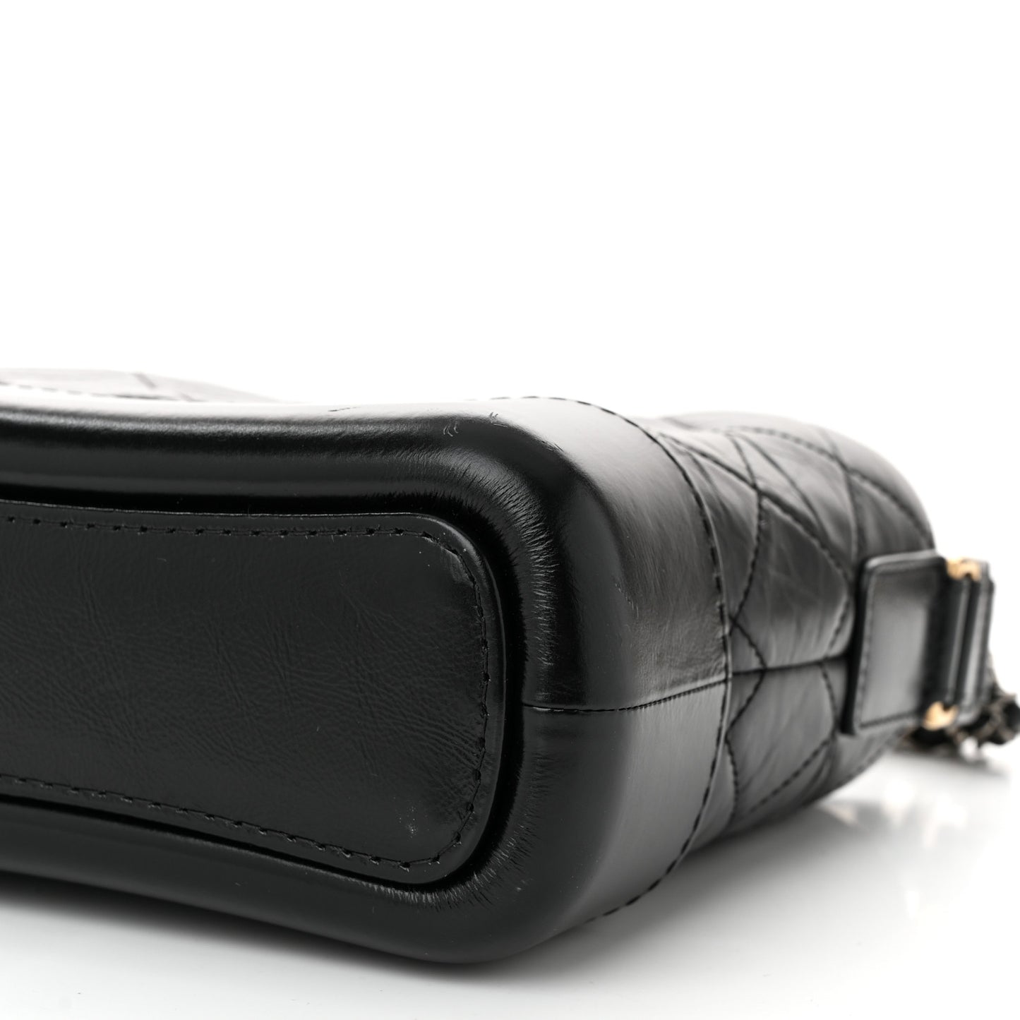 Aged Calfskin Quilted Small Gabrielle Hobo Black