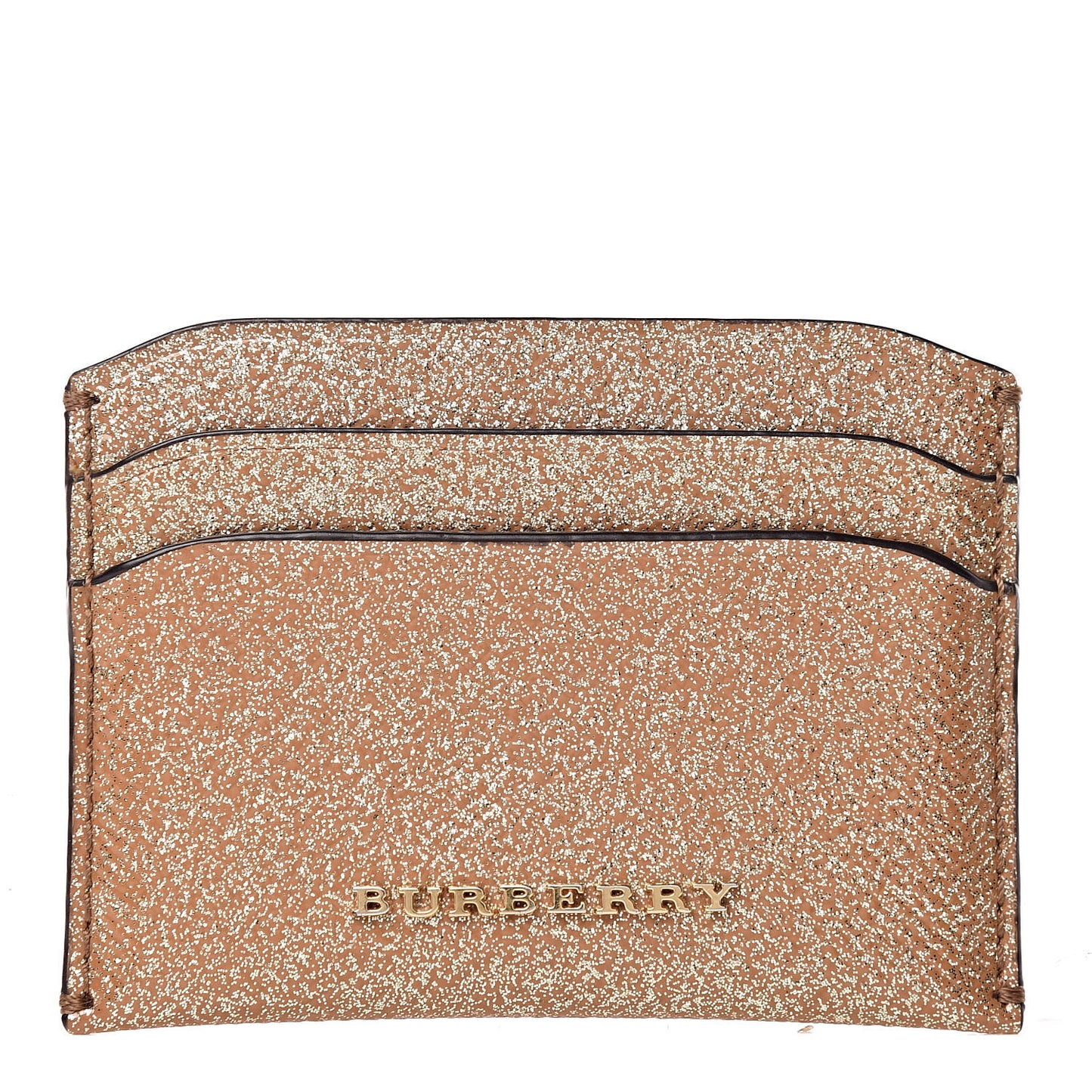 Patent Glitter Card Holder Gold