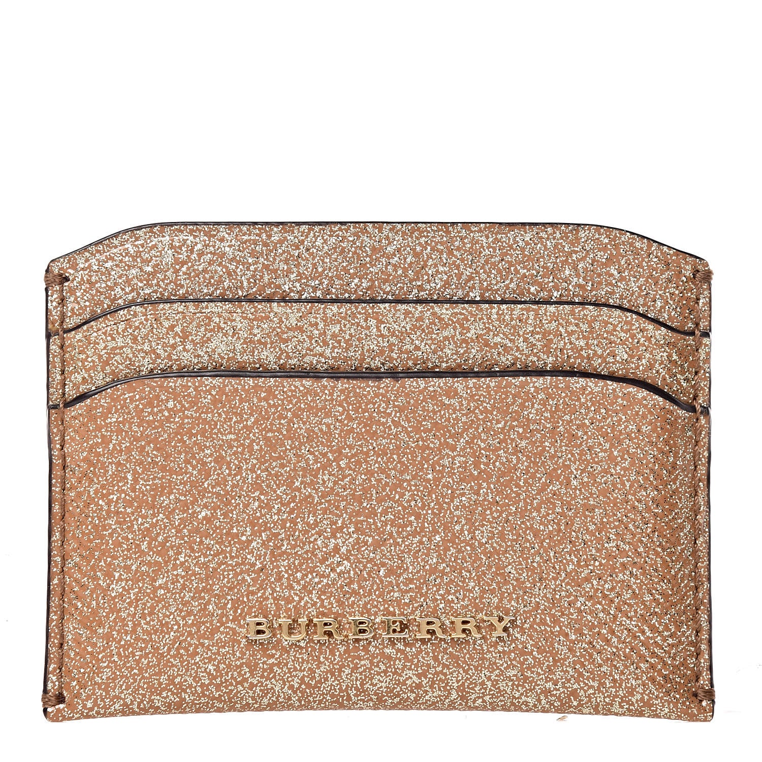 Burberry Patent Glitter Card Holder Gold 1 of 7