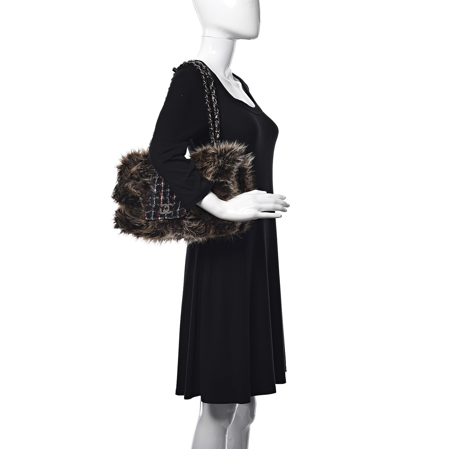 Chanel Tweed Arctic Fantasy Fur Flap Blue Red 2 of 10