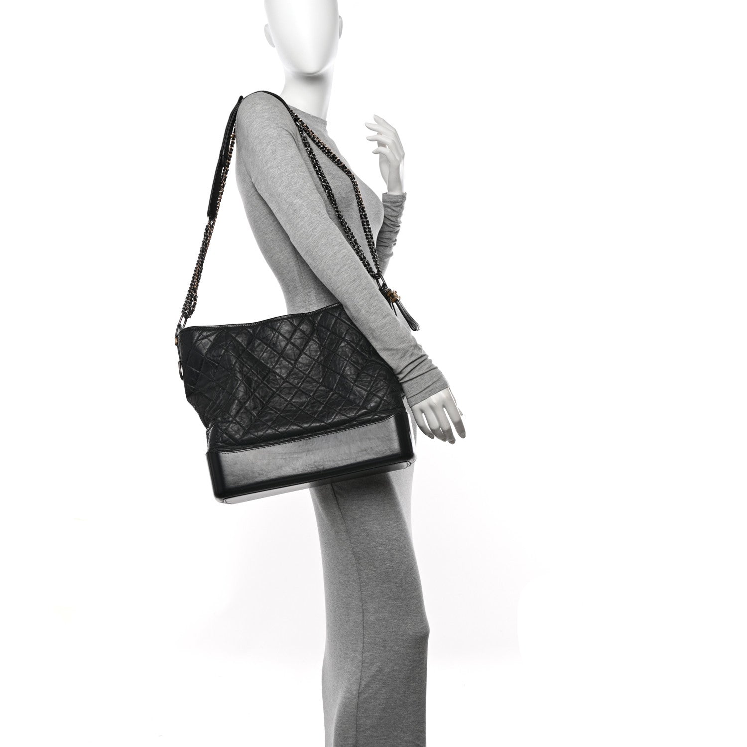 Chanel Aged Calfskin Quilted Maxi Gabrielle Hobo Black 2 of 15