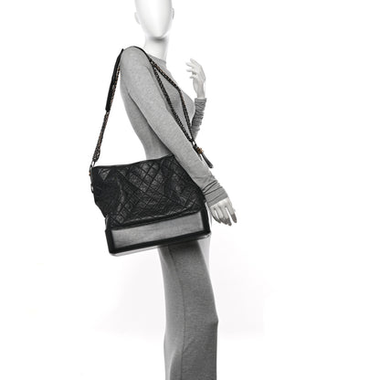 Chanel Aged Calfskin Quilted Maxi Gabrielle Hobo Black 2 of 15