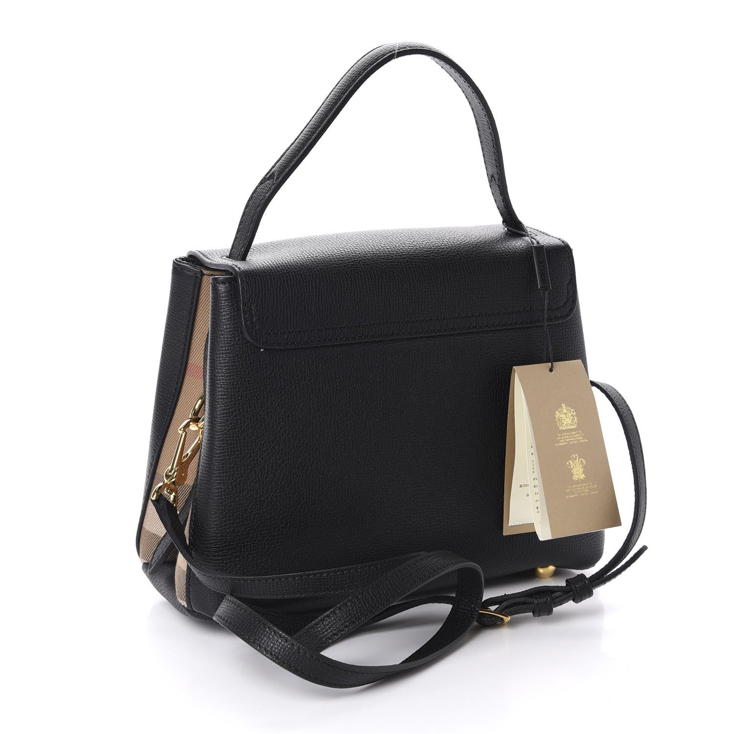 Burberry Derby Calfskin House Check Small Camberley Black 3 of 9