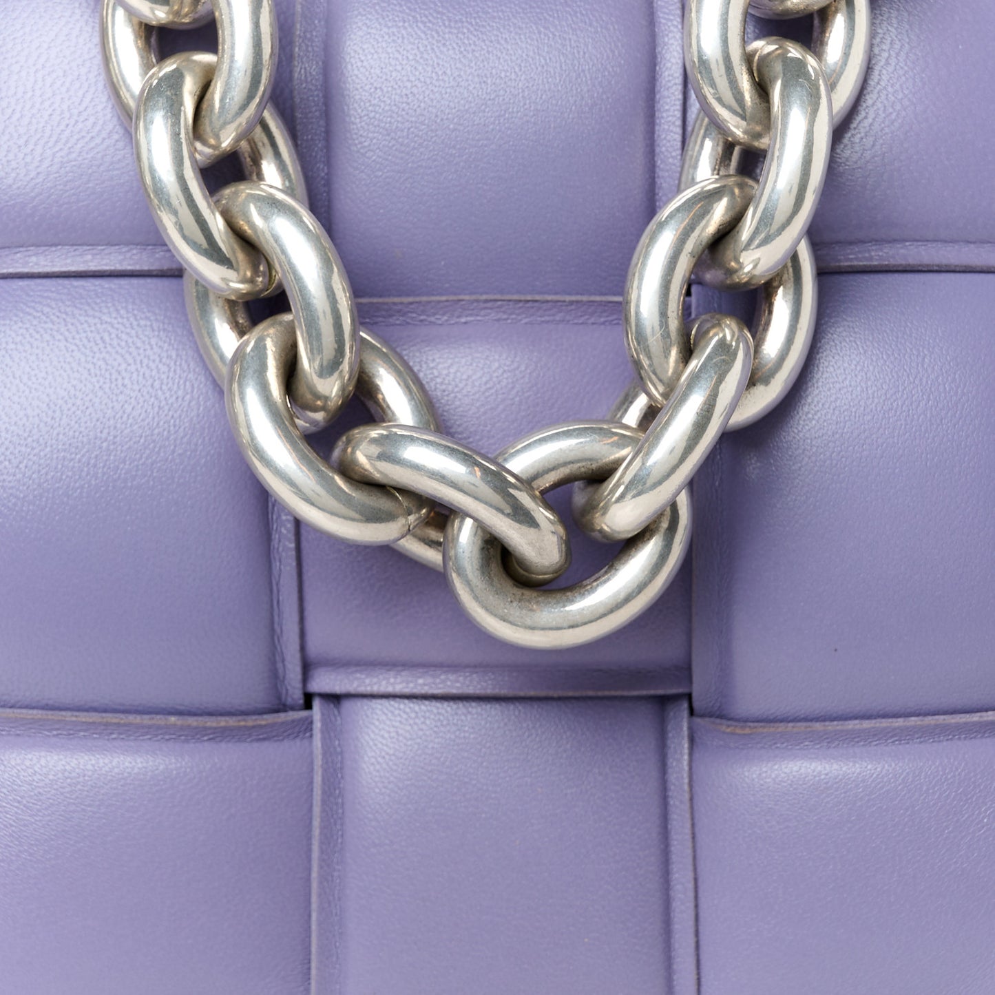 Lambskin Maxi Intreccio Padded Chain Cassette Crossbody Bag Lavender