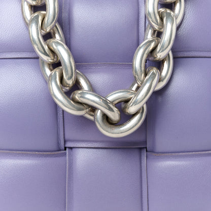 Bottega Veneta Lambskin Maxi Intreccio Padded Chain Cassette Crossbody Bag Lavender 9 of 11