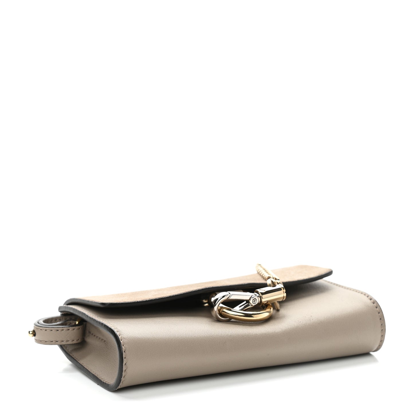 Suede Calfskin Mini Faye Shoulder Bag Motty Grey