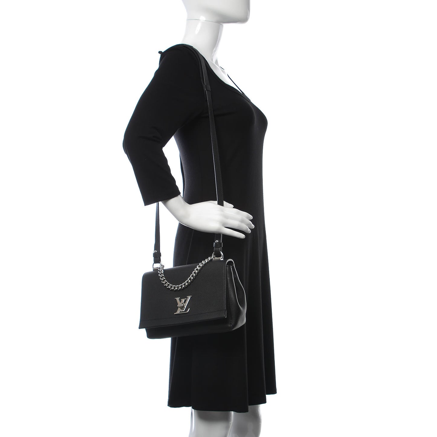 Calfskin Lockme II Chain Bag BB Black