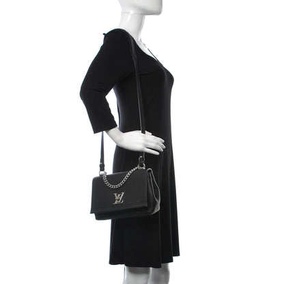 Louis Vuitton Calfskin Lockme II Chain Bag BB Black 2 of 9