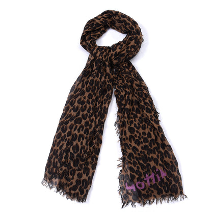 Louis Vuitton Cashmere Silk Leopard Etole Stole Marron 1 of 6