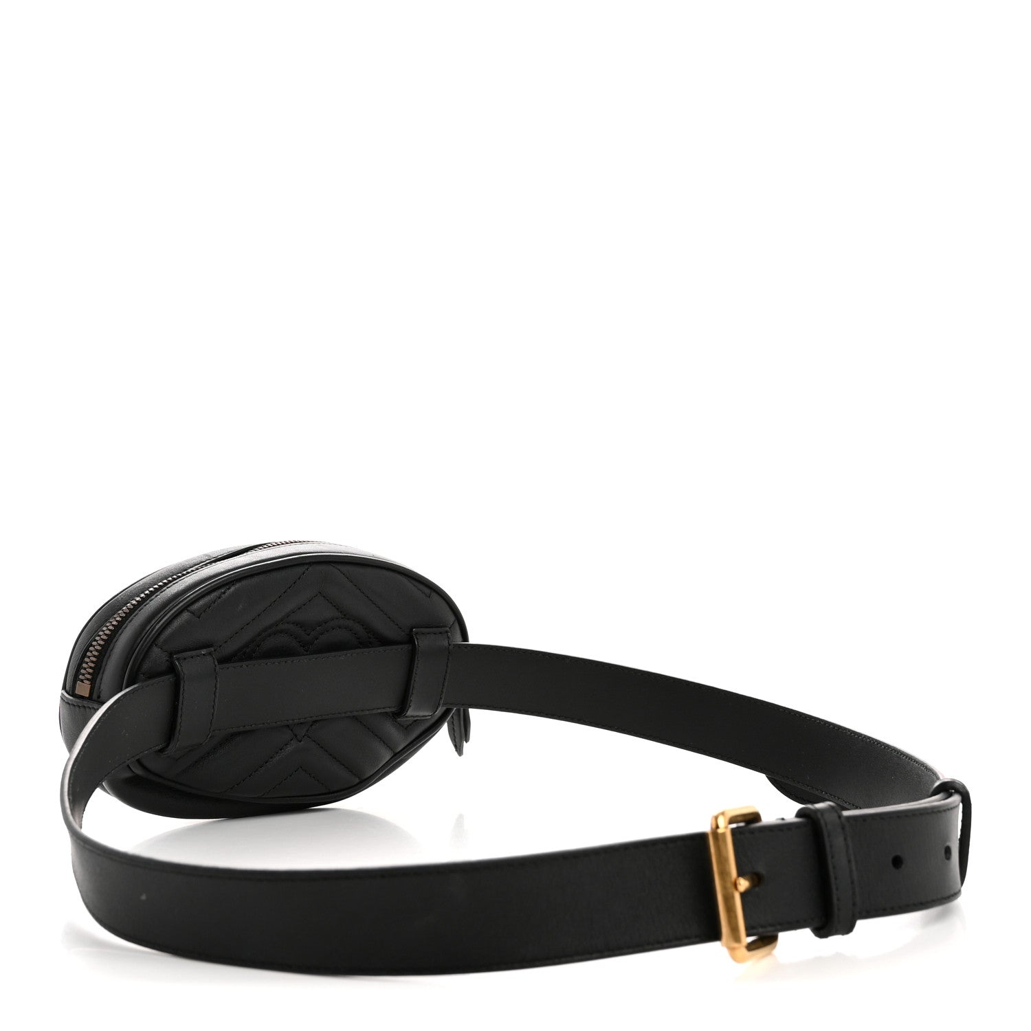 Gucci Calfskin Matelasse GG Marmont Belt Bag 105 42 Black 3 of 15