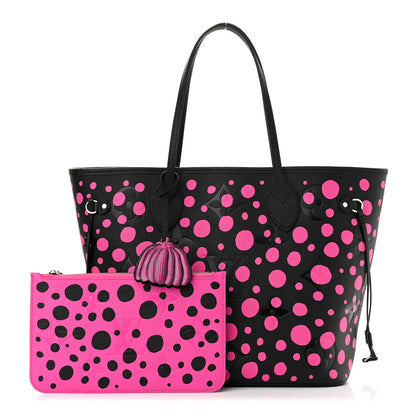 Louis Vuitton LV X YK Empreinte Infinity Dots Neverfull MM Black Fuchsia 1 of 11