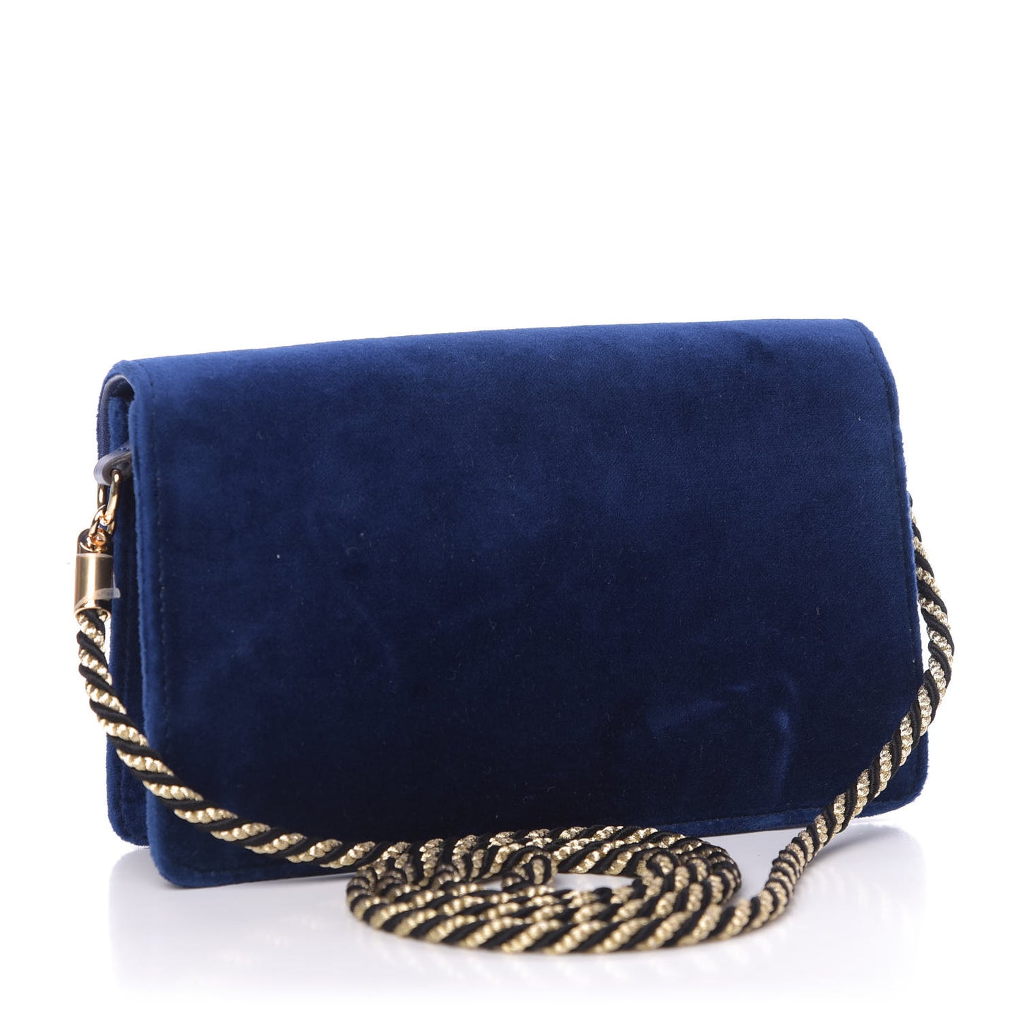 Velvet Crystal Square G Shoulder Bag Cobalt Blue