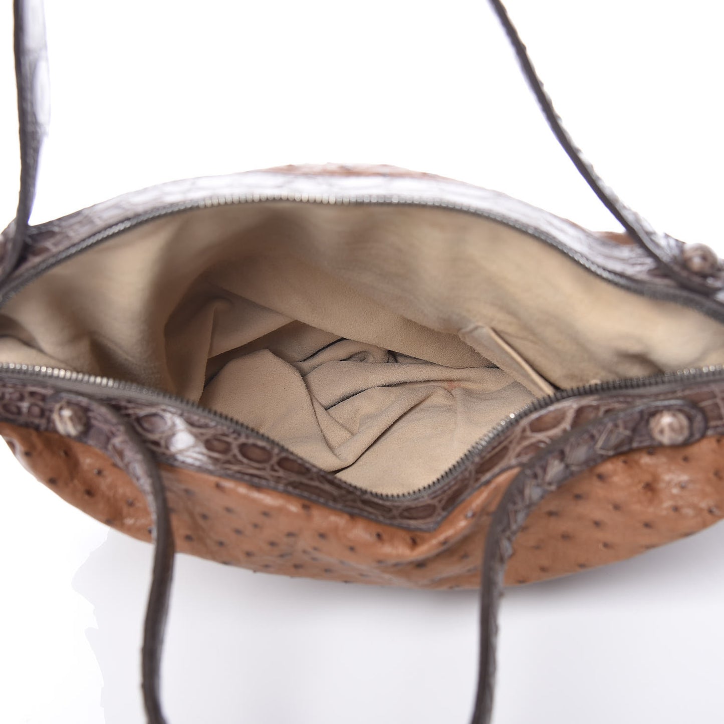Ostrich Crocodile Shoulder Bag Noce