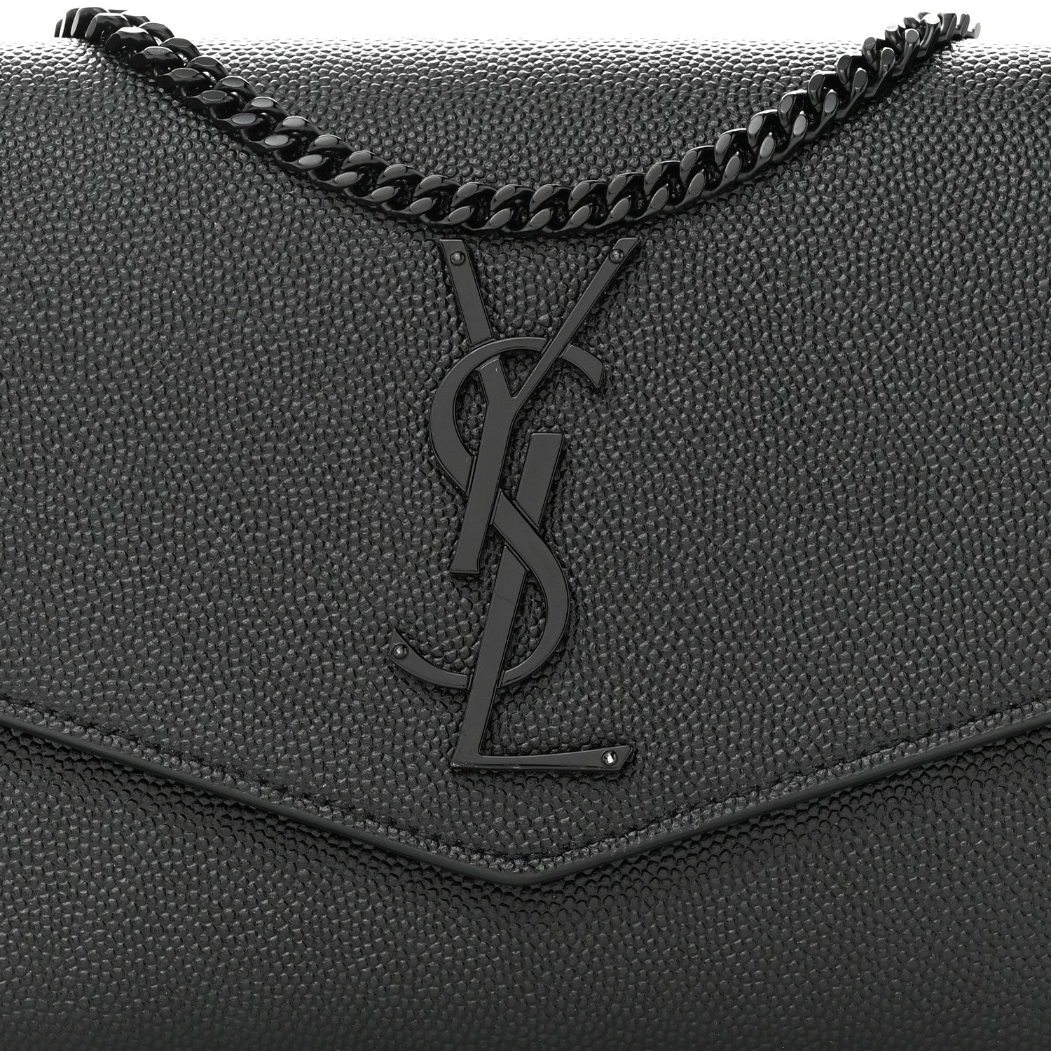 Saint Laurent Grain de Poudre Uptown Chain Wallet Black 8 of 12