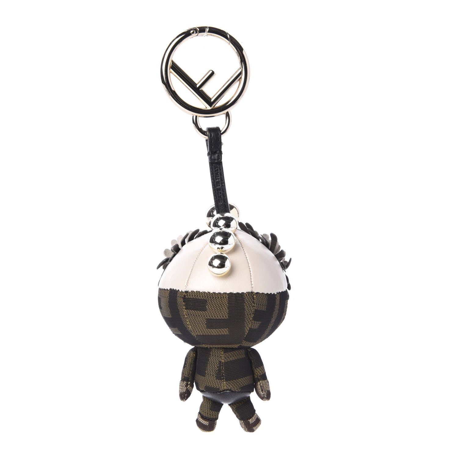Fendi Nappa Zucca Zucchino Pearl F is Fendi Space Monkey Bag Charm Camelia Carbone Mogano Panna 2 of 5