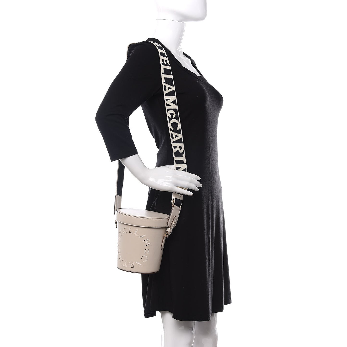 Eco Soft Alter Nappa Perforated Logo Bucket Bag White