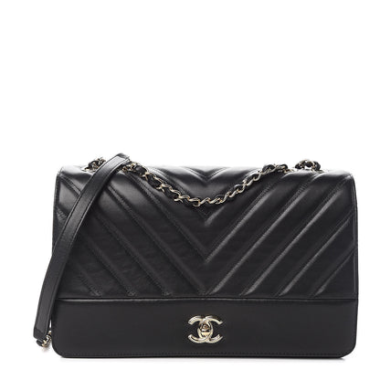 Chanel Lambskin Chevron Quilted Flap Black 1 of 11