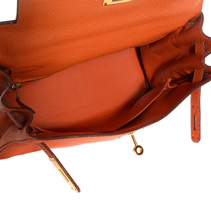 Hermes Taurillon Clemence Kelly Retourne 28 Orange 6 of 23
